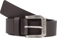 REPLAY Leren riem Belt W90 Black Brown donkerbruin