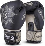 8 Weapons Thaise bokshandschoenen 12 oz zwart/zand leer unisex volwassenen