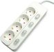 Value 4-voudige stekkerdoos met afzonderlijke schakelaars, wit, 1,5 m