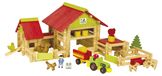 Ensemble de ferme en bois avec tracteur, animaux et 220 pièces, convient aux enfants à partir de 5 ans