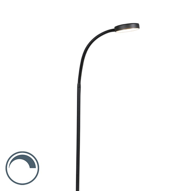 QAZQA Trax - Moderne LED Staande Leeslamp - Zwart