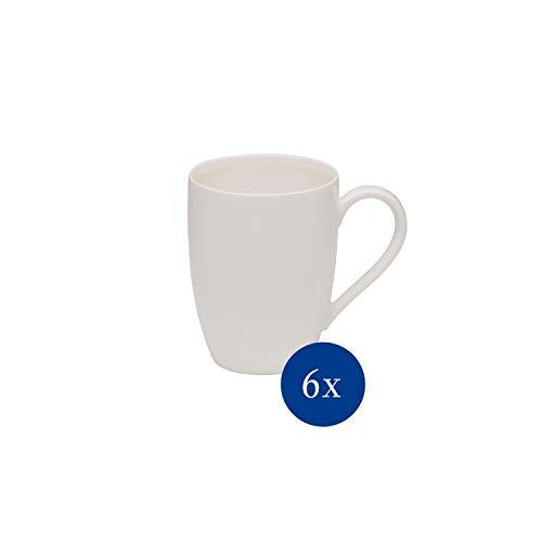 VIVO by Villeroy & Boch Group Basic White Koffiemok, 300 ml, Porselein, Vaatwasmachinebestendig, Wit, 6-Delig