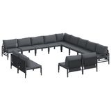 vidaXL Tuinbank Set Zwart Staal
