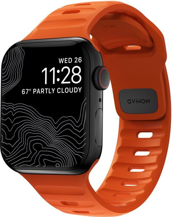 Nomad Sport band FKM voor de Apple Watch Series 1 t/m 9 / SE (38/40/41 mm) | Series 10 (42 mm) - Oranje