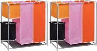 vidaXL 3-delige Wassorteerders met wasmand