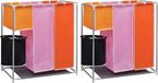vidaXL 3-delige Wassorteerders met wasmand