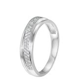 Lucardi Dames Ring rhodiumplated met zirkonia - Ring - Cadeau - 925 Zilver - Zilverkleurig