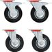 vidaXL 8 stuks Zwenkwielen 125 mm Zwart