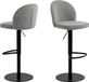 Giga Living Barkruk Stof/Textiel Grijs - Verstelbaar - 44x50x109cm