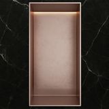 Hotbath Inbouwnis - 30 x 15 x 10 cm - Frameless - met LED-verlichting - Geborsteld Koper PVD