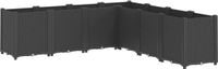 vidaXL Plantenbak - 160x160x53 cm - Polypropeen - Zwart