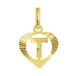 Lucardi Pendentif alphabet femme - Lettre T - Or jaune 9 carats