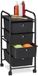 Merkloos Relaxdays badkamer trolley - 4 lades - op wieltjes - 74 x 33 x 39 cm - opbergtrolley - zwart