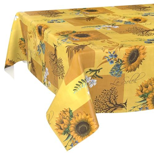 ANRO Tafelkleed Zonnebloemen Meerkleurig 220x140cm Rechte rand Afwasbaar Waterafstotend