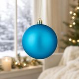 Holly & Jolly Grote kerstbal - blauw - D10 cm - kunststof - onbreekbaar - kerstversiering