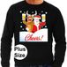 Bellatio Decorations Grote maten foute Kersttrui / sweater - proostende kerstman/Rudolf - zwart voor heren - plus size kerstkleding / kerst outfit XXXXL