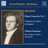 Outhere Naxos Historical Brahms: Piano Concerto No.1 | Variations On (CD)