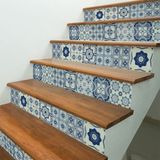 Ambiance Sticker Zelfklevende trap, tegels, trap, Miah, zelfklevend, voor trappen, cementtegels, 2 stroken van 34 x 119 cm