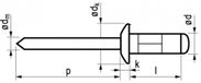Masterfix blindklinknagel 4.0x8mm - platbolkop (Per 500 stuks)