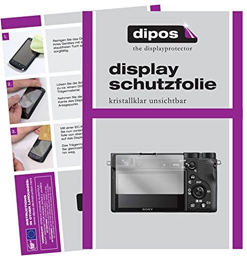 dipos I 2X beschermfolie helder compatibel met Sony Alpha 6500 folie displaybeschermfolie