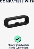 kwmobile 10x Horloge band lusje geschikt voor 18mm Smartwatch Strap (Universal) lus bandje voor Fitness tracker en smartwatch van silicone - zwart