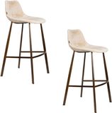 Dutchbone Franky Barkrukken rugleuning 80 cm Beige - Set van 2