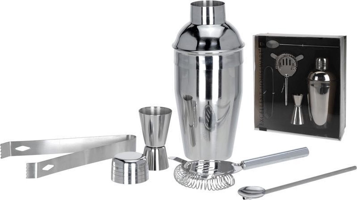 Excellent houseware RVS Cocktail Set 5-delig