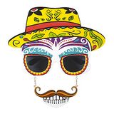 Widmann - bril doodskop Dia de los Muertos met snor en tanden