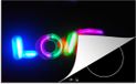 Merkloos KitchenYeah® Inductie beschermer 77x51 cm - Quotes - Love - Neon kleuren - Inductie kookplaat accessoire