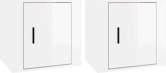vidaXL Nachtkastjes 2 st 50x39x47 cm hoogglans wit