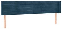 vidaXL Hoofdbord met randen 183x16x78/88 cm fluweel donkerblauw