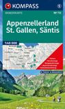 KOMPASS Wanderkarte 112 Appenzellerland, St. Gallen, Säntis 1:40.000