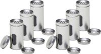 Merkloos Rond kruidenpotje met strooier - Zilver - Aluminium - 6 stuks
