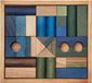 Wooden Story Houten blokken montessori - Educatief Speelgoed - 30 stuks - Blauw