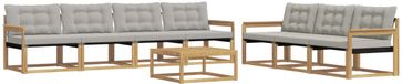 vidaXL Ensemble de salon d'extérieur, 8 pièces, blanc et gris clair
