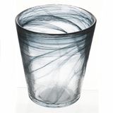 Villa d'Este Home Tivoli 1996 Set van 6 waterglas conisch 250 ml van glas met kleurverloop zwart albast