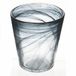 Villa d'Este Home Tivoli 1996 Set van 6 waterglas conisch 250 ml van glas met kleurverloop zwart albast