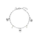 s.Oliver Bracelet - elegante armband van gepolijst roestvrij staal - zilver - schakelketting verstelbaar tot 21 cm - waterdicht en huidvriendelijk