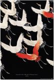 Furisode Your Decoration B.V. Furisode met vliegende kraanvogels Poster 61x91.5cm