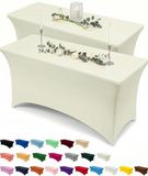 Utopia Kitchen Spandex tafelkleed, strak, passend, wasbaar en kreukvrij, stretch, rechthoekig terrastafelkleed voor evenement, bruiloft, banket en feesten, 183 x 76 x 76 cm (l x b x h), 2 stuks