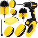 Brosses de jante - Jeu de brosses pour perceuse - 8 pièces - PP et nylon - Bleu