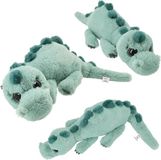 Depesche Dino World peluche dinosaure couché - vert clair - 50 cm
