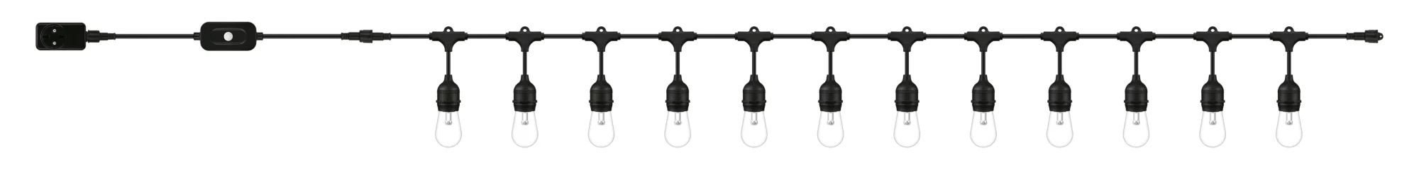 WiZ Smart Outdoor String Lights - Black - Wi-Fi - LED - 12W - 120 lm - 12 Bulbs