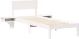 vidaXL Cadre de lit avec tête de lit Blanc Bois de pin massif 75 x 190 cm