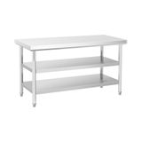 Royal Catering Roestvrijstalen werktafel - 150 x 70 cm - 600 kg - 3 levels