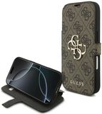 Guess 4G Big Metal Logo Book Wallet Case hoesje voor iPhone 17 Pro - Bruin