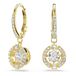 Swarovski Una Angelic Hangoorbellen, Rond Slijpsel, Wit, 18 Karaat Gouden Afwerking