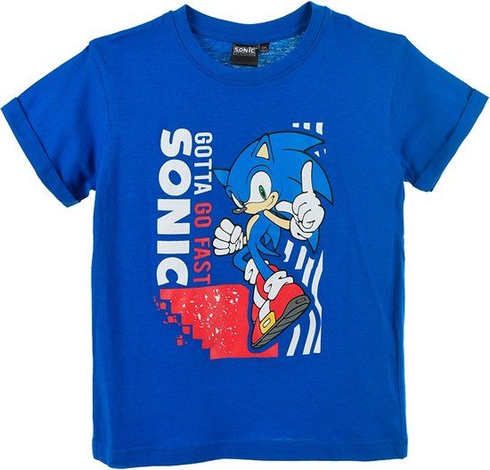 Sonic the Hedgehog T-shirt - blauw - maat 98 - Jongens