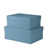 Rössler S.O.H.O. Boxline opbergdoos, set van 2, rechthoekig, denim
