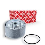 febi bilstein 107280 Oliekoeler met afdichtring, 1 stuk | Compatibel met: NISSAN CABSTAR, NAVARA NP300, NAVARA NP300 Pritsche/Fahrgestell, NP300 PICKUP, NT400 CABSTAR, PATHFINDER III